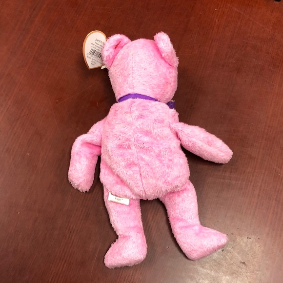 Ty Pink Plush Bear with Purple Bow “Eggs” - Picture 5 of 5